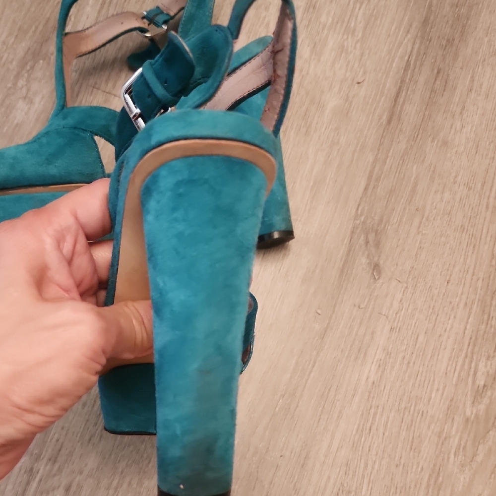Vince Camuto Turquoise Strappy Heels - Picture 3 of 5